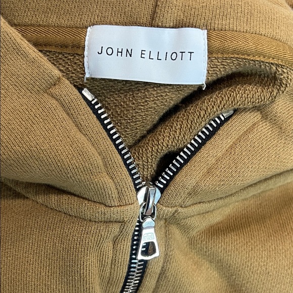 John Elliott Light Brown Zip Up Hoodie Size 3/L - Picture 2 of 8